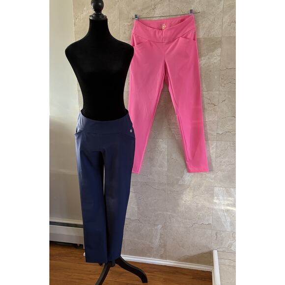 Lilly Pulitzer Luxletic 28" Corso Pants Bundle - 4, Navy / Pink, Preppy Resort - Picture 5 of 11